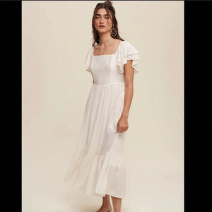 Listicle Mia Ruffled Short Sleeve Maxi Dress